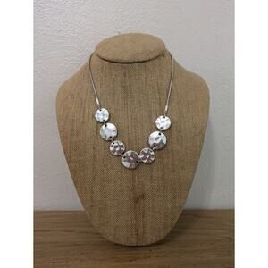 Swarovski Silver Tone Disc Statement Necklace